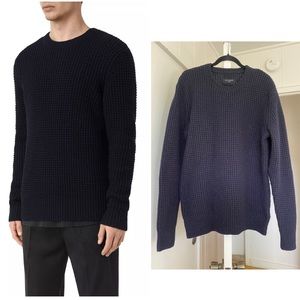 ALLSAINTS Tornn Crew Neck Knit Jumper Sweater in Ink Navy size large